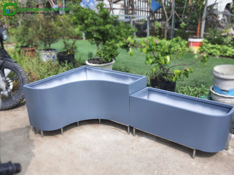 Chậu composite ban công góc cong