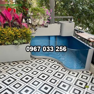 Bể cá composite đúc cong, chữ nhật, một mặt kính